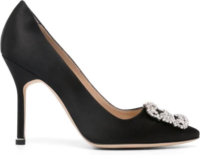 Manolo Blahnik Hangisi 110mm crystal-embellished pumps Black