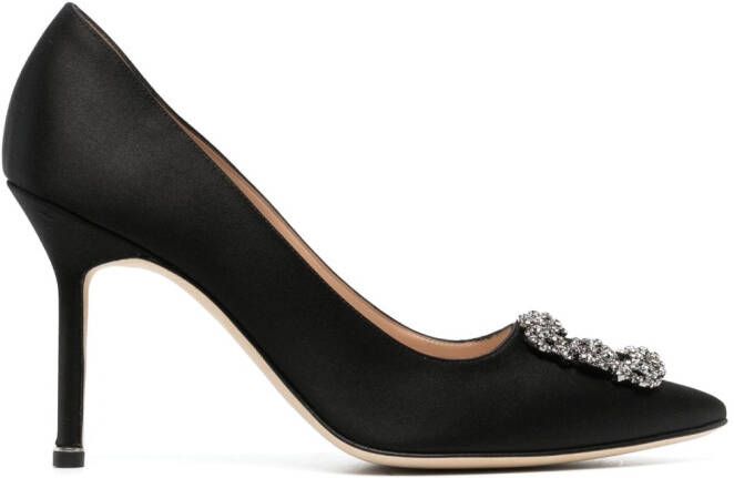 Manolo Blahnik 90mm Hangisi pumps Black