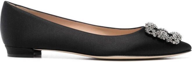 Manolo Blahnik Hangisi flat ballerina shoes Black
