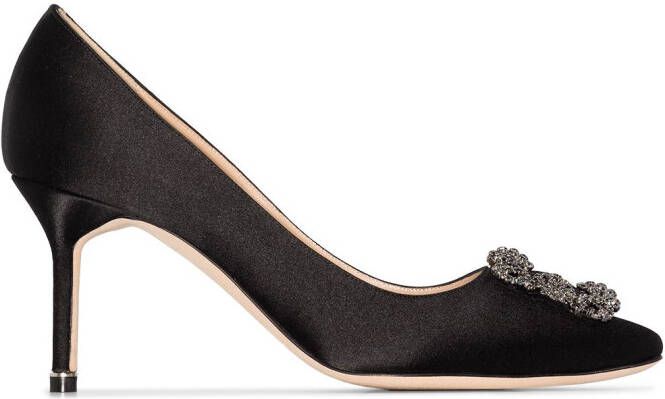 Manolo Blahnik 70mm Hangisi pumps Black