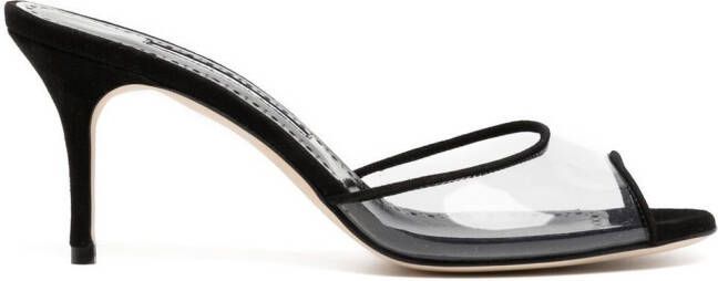 Manolo Blahnik Jadifa transparent heeled 70mm sandals Black