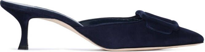 Manolo Blahnik 50mm Maysale mules Blue