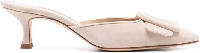 Manolo Blahnik Maysale 50mm suede pumps Neutrals
