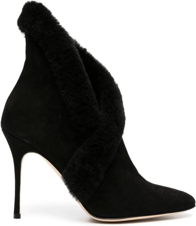 Manolo Blahnik Nestanu 105mm suede boots Black