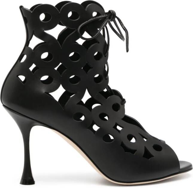 Manolo Blahnik Taralo 90mm cut-out boots Black