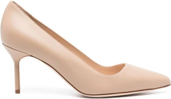 Manolo Blahnik Tora 70mm leather pumps Brown