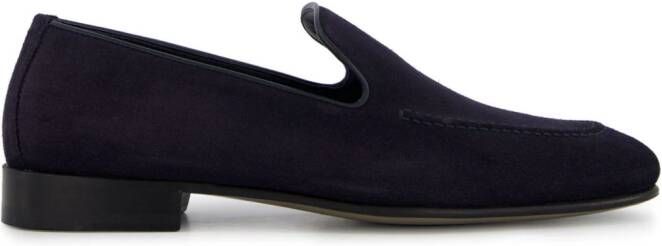 Manolo Blahnik Truro crosta suede loafers Blue