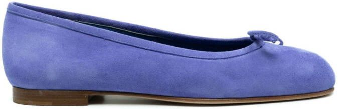 Manolo Blahnik Veralli flat suede ballerinas Blue
