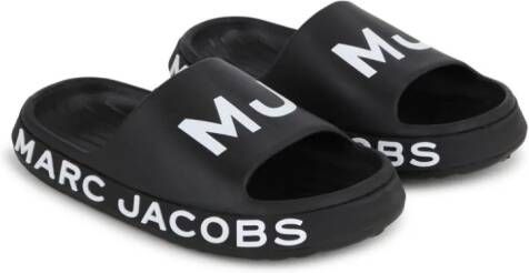 Marc Jacobs Kids Aqua logo-print slides Black