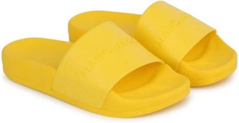 Marc Jacobs Kids logo-debossed textured-finish slides Yellow