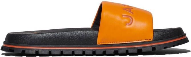 Marc Jacobs The Leather Slide logo-embossed slides Orange - Picture 6