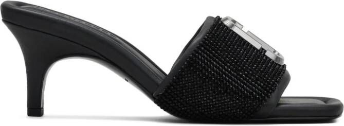 Marc Jacobs 65mm The Rhinestone J leather mules Black