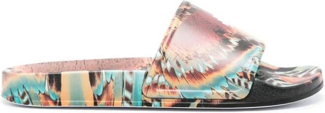 Marcelo Burlon County of Milan Grizzly Wings logo-embossed slides Orange