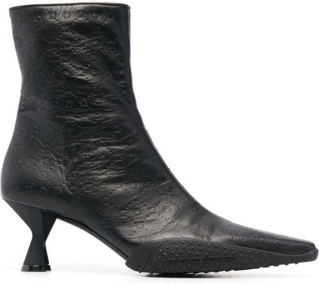 Marine Serre leather ankle boots Black