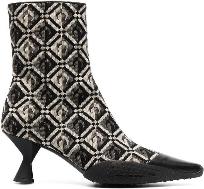Marine Serre Moon Diamant ankle boots Black