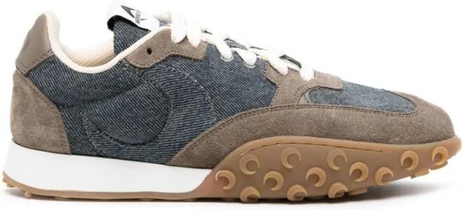 Marine Serre MS-Rise denim sneakers Blue