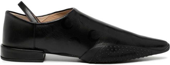 Marine Serre pointed-toe leather mules Black