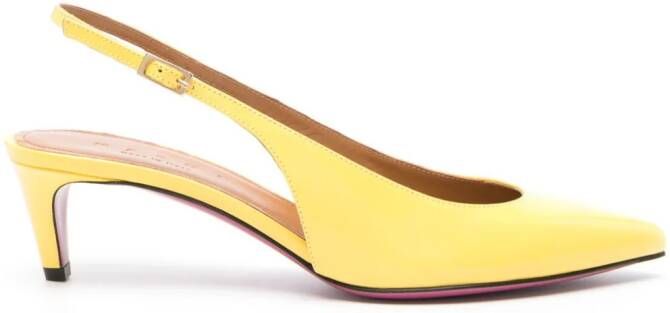 Marni 55mm slingback leather pumps Yellow