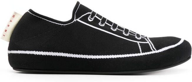 Marni contrast-stitch low-top sneakers Black - Picture 2