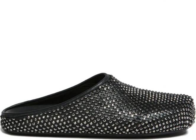 Marni crystal-embellished leather sandals Black