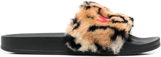 Marni embroidered-logo detail pool slides Neutrals