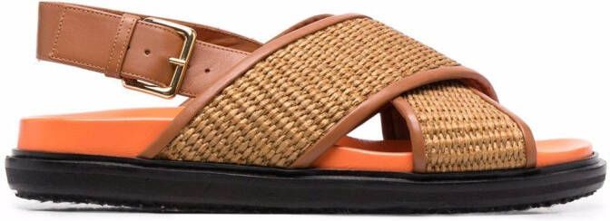 Marni Fussbet raffia sandals Neutrals