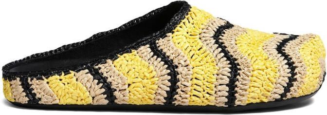 Marni Fussbett Sabot raffia slippers Yellow