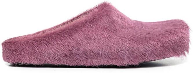 Marni Fussbet Sabot calf-hair slippers Purple