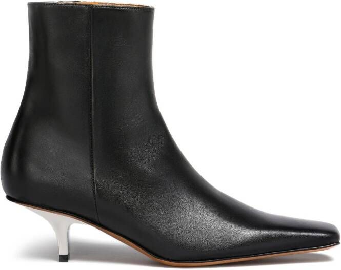 Marni heeled leather ankle boots Black