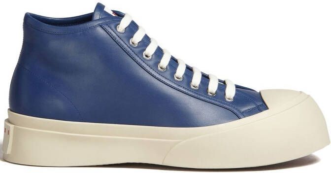 Marni leather mid-top sneakers Blue