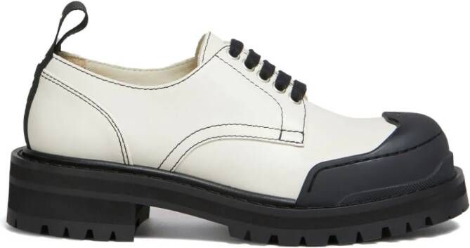 Marni Dada Army leather derby shoes White