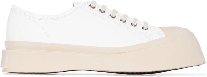 Marni Pablo leather lace-up sneakers White
