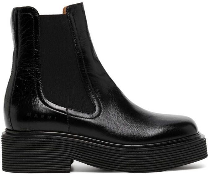 Marni ridged-sole Chelsea boots Black