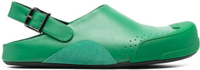 Marni slingback round-toe sandals Green