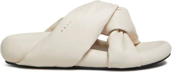 Marni Bubble twist-detail leather sandals White
