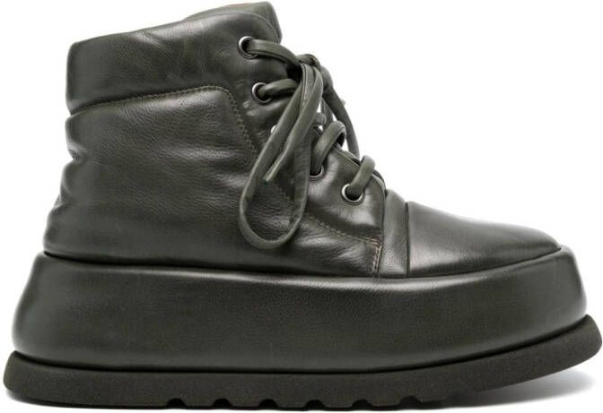 Marsèll 40mm platform leather boots Green