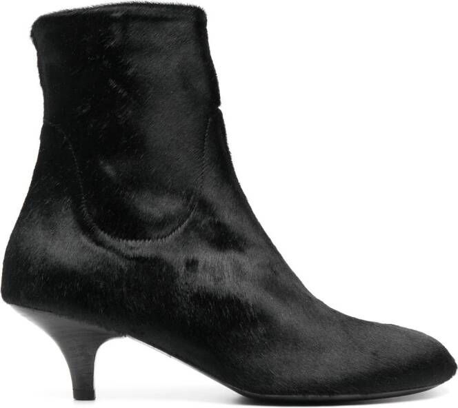 Marsèll 50mm kitten-heel leather boots Black