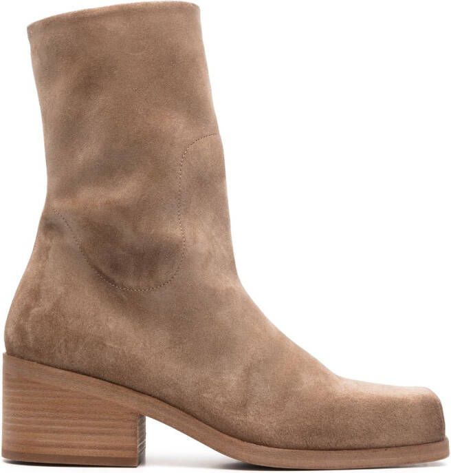 Marsèll block-heel suede ankle boots Brown