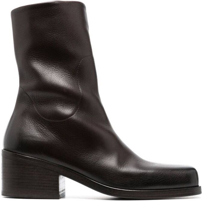 Marsèll 50mm Cassello square-toe leather boots Brown