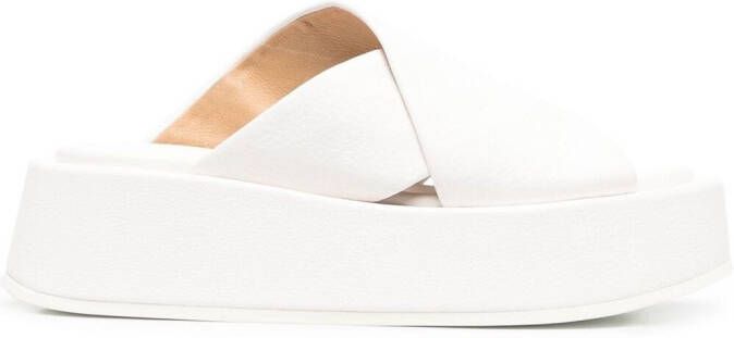 Marsèll cross-strap platform sandals White