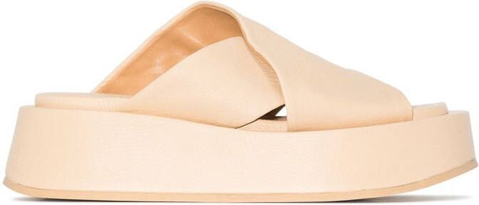 Marsèll crossover-strap platform sandals Neutrals