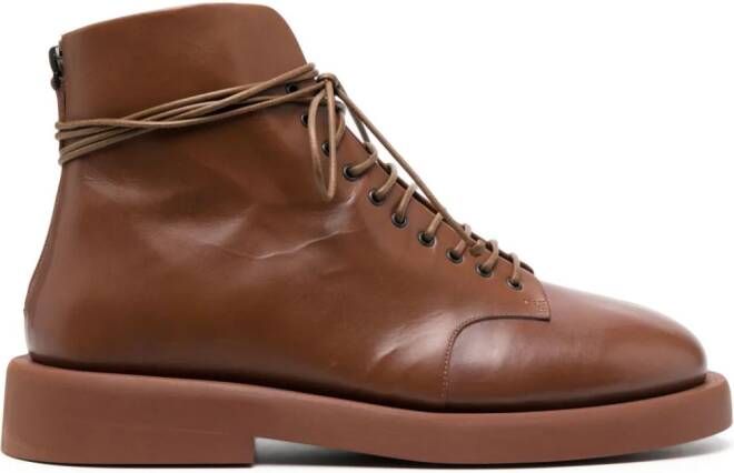 Marsèll Gomello 30mm lace-up leather ankle boots Brown
