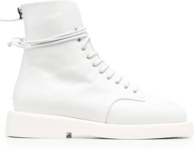 Marsèll leather combat boots White