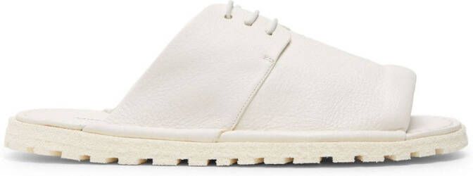 Marsèll lace-up panelled leather flip flops White