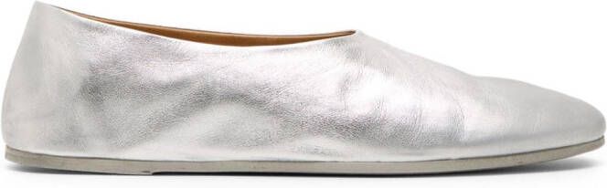 Marsèll laminated leather slippers Silver