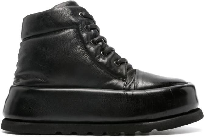 Marsèll leather platform combat boots Black