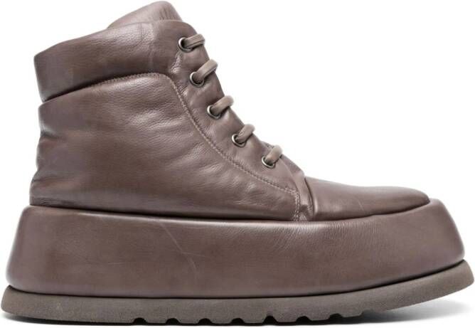 Marsèll leather platform boots Brown