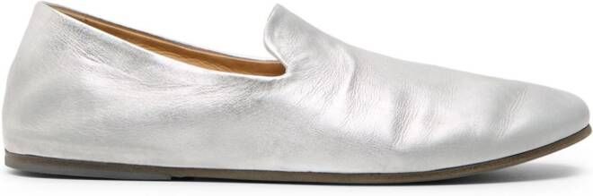 Marsèll metallic-leather loafers Silver
