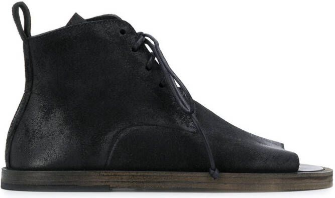 Marsèll open toe flat desert boots Black