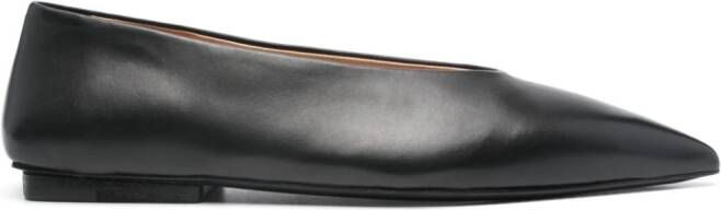 Marsèll pointed-toe leather ballerinas Black